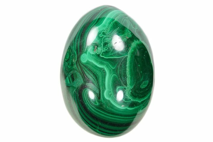Stunning Polished Malachite Egg - Congo #115413